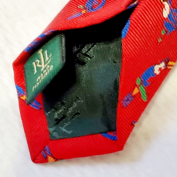 Lauren Ralph Lauren Silk Tie Red Kakadu Print - Picture 5 of 9